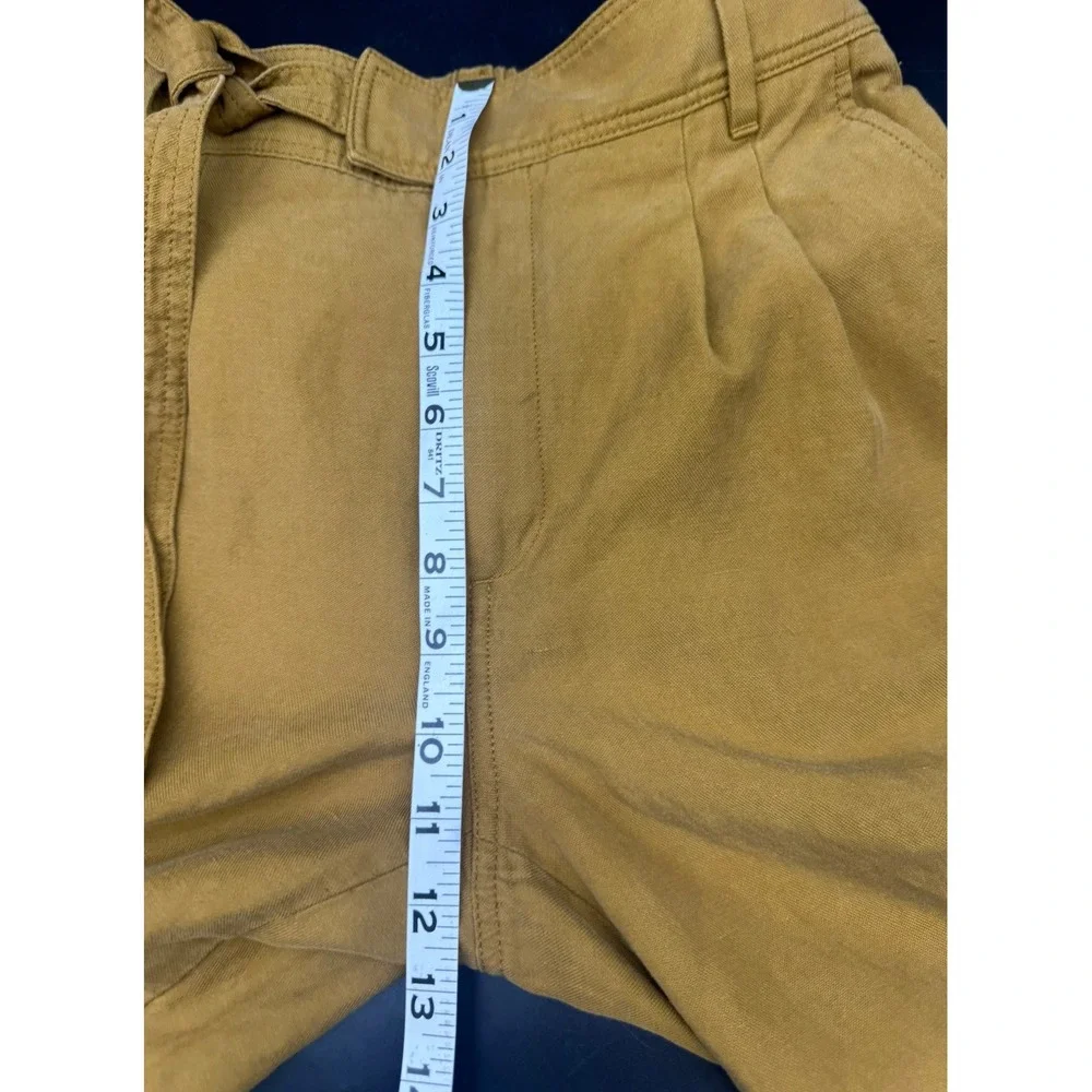 Banana Republic Mustard Yellow Linen Blend Cargo Jogger Pants Women Size 4